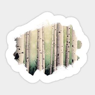 Birch wood at midsummer Sticker